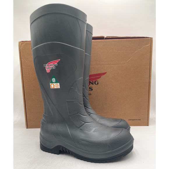 Red Wing Shoes 17" 59006 Men's NEW Pull-On Steel-Toe Rubber Boot Gray US Size 7 - Picture 1 of 11